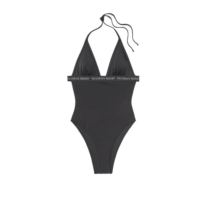 Купальник монокіні VS Sydney Logo Plunge One-Piece Black
