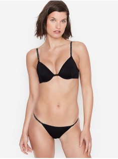 Купальник VS Logo Classic Strap Push-up Black top & Brazilian bottom