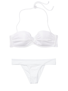 Купальник бандо з пушап Вікторія Сікрет Twist-front Bandeau White
