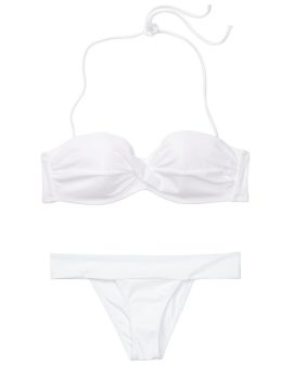 Купальник бандо з пушап Вікторія Сікрет Twist-front Bandeau White