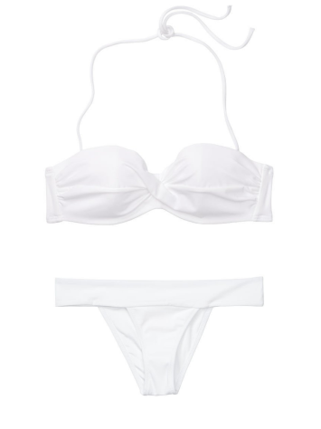 Купальник бандо з пушап Вікторія Сікрет Twist-front Bandeau White