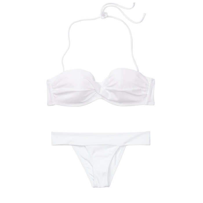 Купальник бандо з пушап Вікторія Сікрет Twist-front Bandeau White