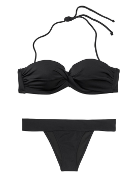 Купальник бандо с пушап Виктория Сикрет Twist-front Bandeau Black