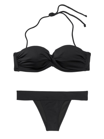Купальник бандо с пушап Виктория Сикрет Twist-front Bandeau Black