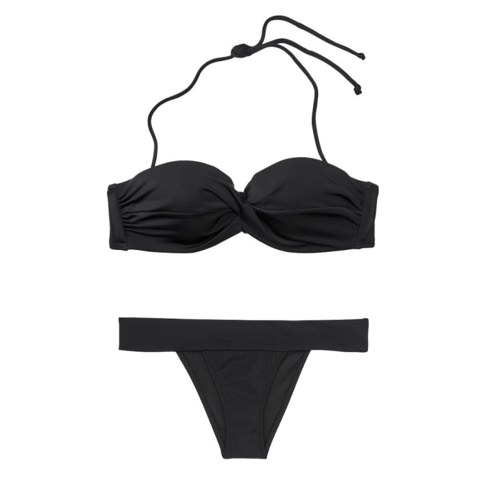 Купальник бандо з пушап Вікторія Сікрет Twist-front Bandeau Black