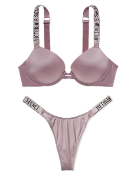 Комплект белья VS Very Sexy Push-up Bra Shine Strap Mauve Smoke