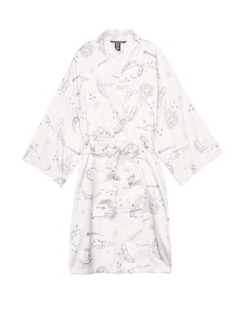 Халат Victoria's Secret The Satin White Kimono print Stars