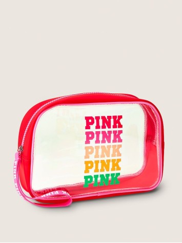 Середня косметичка Вікторія Сікрет принт PINK