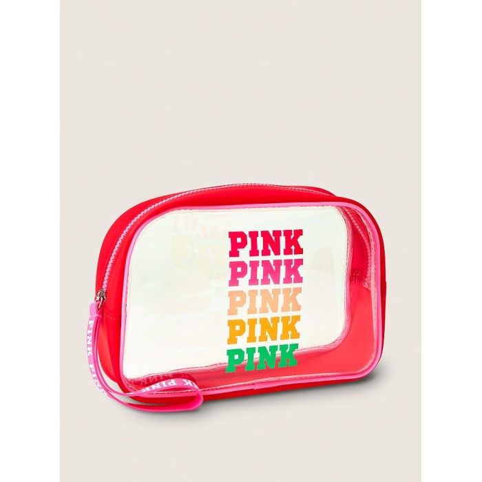 Середня косметичка Вікторія Сікрет принт PINK