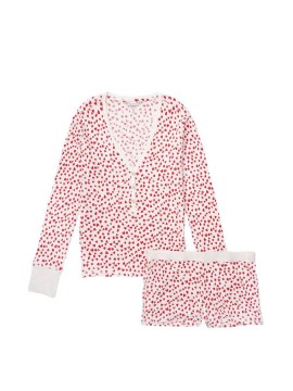 Пижама Виктория Сикрет Thermal PJ Set Print Red Hearts