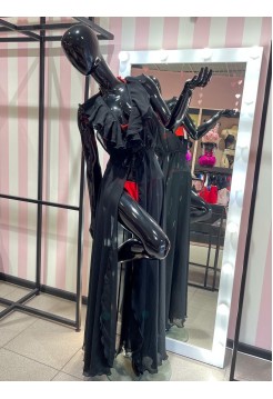 Туника Zephyros черная с рюшиками - длинная