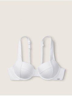 Купальник PINK Victoria's Secret push-up Swim Ribbed White Top