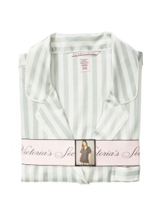 Сатинова піжама VS The Satin Short PJ Set Blue Stripe