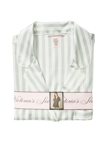 Сатинова піжама VS The Satin Short PJ Set Blue Stripe