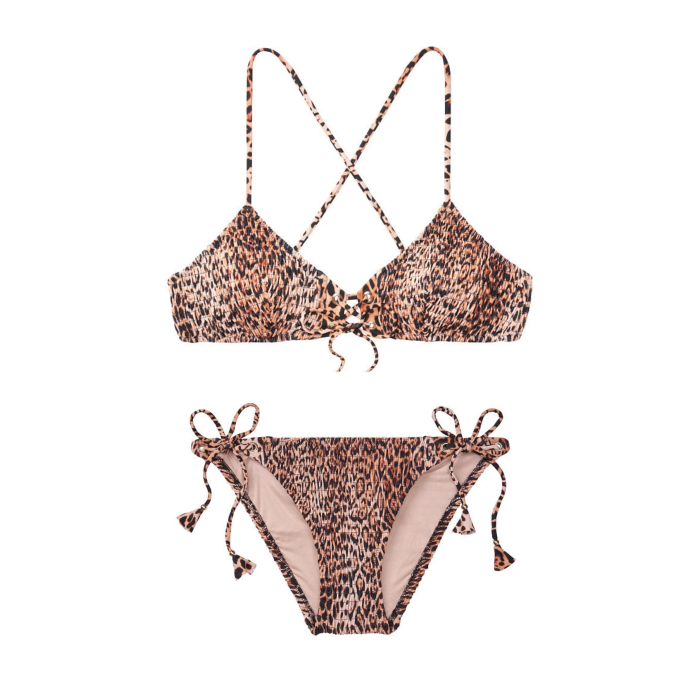 Купальник VS print Natural Leopard Bralette Top &amp; Bikini bottom