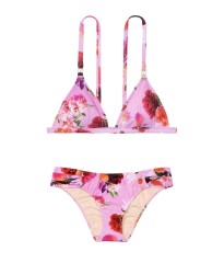 Купальник трикутники Вікторія Сікрет Pink квітковий принт
