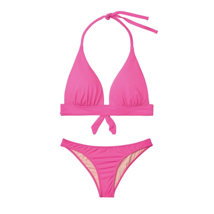 Купальник треугольники с пушап Виктория Сикрет hot pink