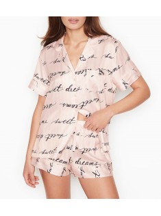 Сатинова піжама VS Satin Short Pj Set Signature Stripe Dream print