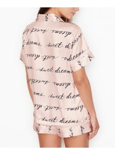 Сатинова піжама VS Satin Short Pj Set Signature Stripe Dream print