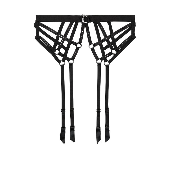 Пояс Victoria's Secret Black Embellished Naked Garter belt