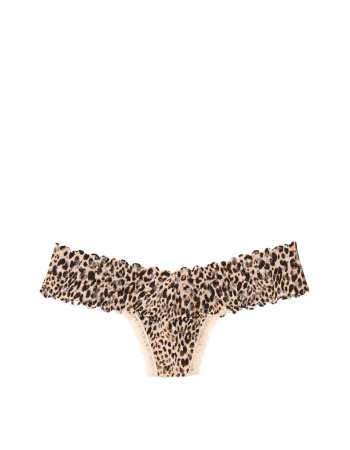 Трусики стрінги Victoria's Secret Cotton Lace-up Thong Panty Leopard