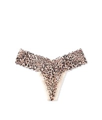 Трусики стринги Victoria's Secret Cotton Lace-up Thong Panty Leopard Love