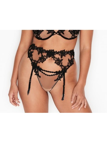 Мереживний пояс Victoria's Secret Black Lace Garter