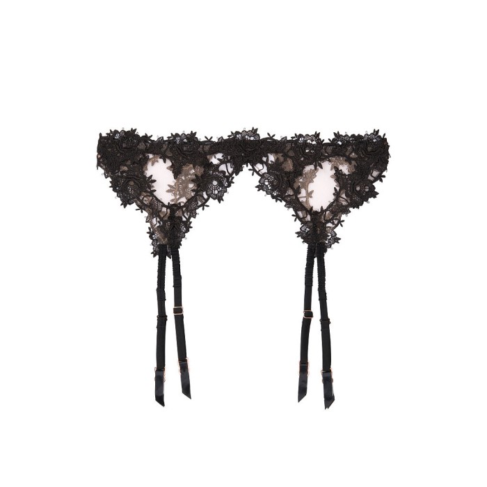 Мереживний пояс Victoria's Secret Black Lace Garter