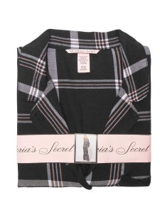 Піжама Victoria's Secret Flannel Long PJ Set Black Big Plaid