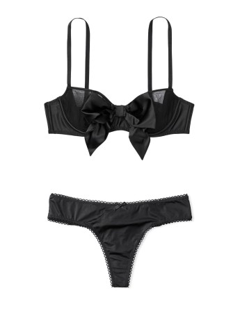 Комплект білизни DREAM ANGELS Black Lace-up Balconette Bustier & Thong panty