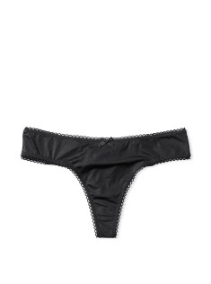 Трусики стрінги VS Black Micro Satin Bow Thong Panty