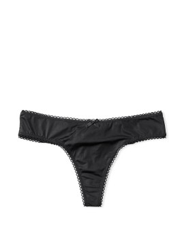 Трусики стринги VS Black Micro & Satin Bow Thong Panty