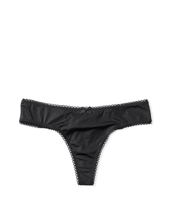 Трусики стрінги VS Black Micro Satin Bow Thong Panty