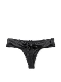 Трусики стрінги VS Black Micro Satin Bow Thong Panty