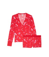 Пижама Victoria’s Secret Thermal PJ Set Red print Flowers