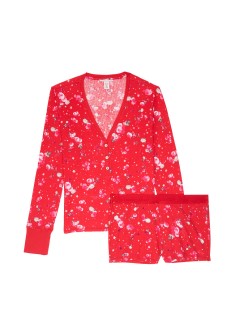 Піжама Victoria's Secret Thermal PJ Set Red print Flowers