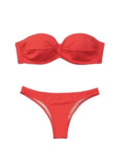 Купальник бандо з пушап Вікторія Сікрет Bandeau Top Cheeky Red