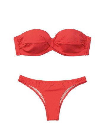 Купальник бандо з пушап Вікторія Сікрет Bandeau Top Cheeky Red