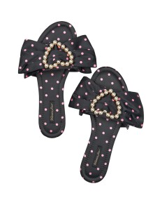 Домашние тапочки Victoria’s Secret Satin Bow Pearl Slippers