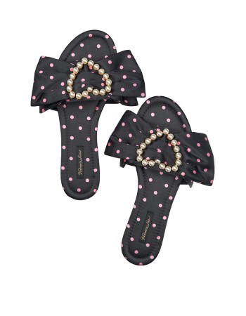 Домашние тапочки Victoria’s Secret Satin Bow Pearl Slippers