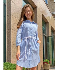 Голубое платье-рубашка Zephyros Cotton