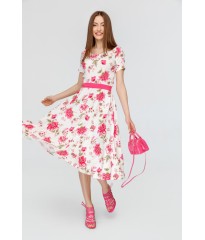 Летнее платье Zephyros принт розовые цветы