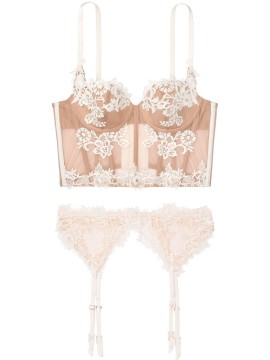 Балконетт Victoria’s Secret Beige Lace Bra/Garter/Panty 