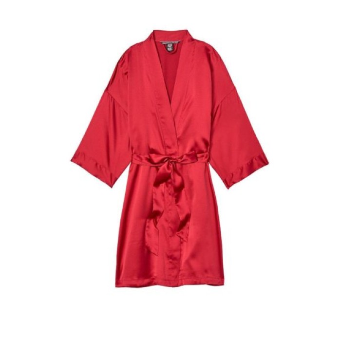Халат Victoria's Secret Satin Robe Kimono Lipstick