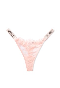 Трусики Victoria's Secret Very Sexy Lace with Shine Strap Thong panty Purest Pink