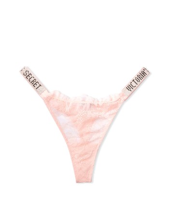 Трусики Victoria's Secret Very Sexy Lace with Shine Strap Thong panty Purest Pink