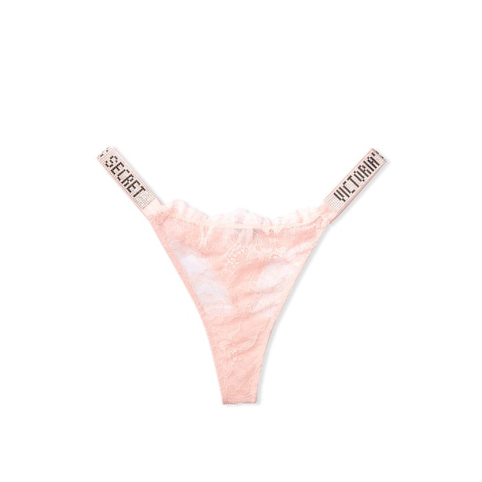 Трусики Victoria's Secret Very Sexy Lace with Shine Strap Thong panty Purest Pink
