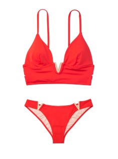 Купальник Виктория Сикрет V-hardware Red Bralette & Brazilian panty