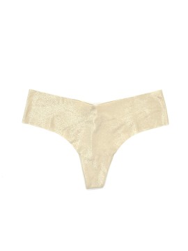 Трусики бесшовные Victoria’s Secret No Show Thong Panty Gold shine