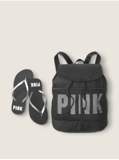Набір для пляжу Victoria's Secret PINK рюкзак та шльопанці в розмірі М